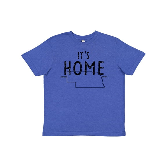 Inktastic It's Home State of Nebraska Outline Distressed Text Youth T-Shirt