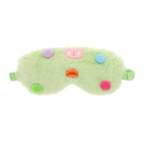 Unique Bargains 1 Pc Portable Funny Strap Eye Mask for Travel Green Fleece