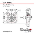 thumbnail image 3 of MAPLE ACE UCF202-10 Flange Bearing 5/8" Bore 4-Bolt Solid, 3 of 4