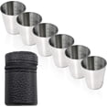 thumbnail image 1 of Juego de tazas para beber de acero inoxidable de 7 piezas, taza para barman, vasos de chupito, copa de vino portátil, 1 of 5