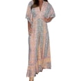 thumbnail image 2 of ZAZYULZ Womens Rompers for Summer Women's Summer Short Sleeved V Neck Leopard Print Long High Waisted Oversized Wide Leg Jumpsuit(Pink,Xl), 2 of 4