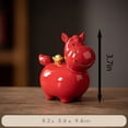 thumbnail image 4 of Ceramic Fat Horse, Figurine Collectible Cute Fat Horse Animal Garden Sculpture Handmade Art Painted Bookshelf Table Home Office Decor Gift to Attract Success (Red), 4 of 9