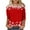 Multicolor C, variant on Christmas Plus Size Shirts for Women Trendy Fashion Casual Crewneck Xmas Tshirt Women Holiday 3/4 Length Sleeve Tops for 2025 Festival Party Red J XXXL