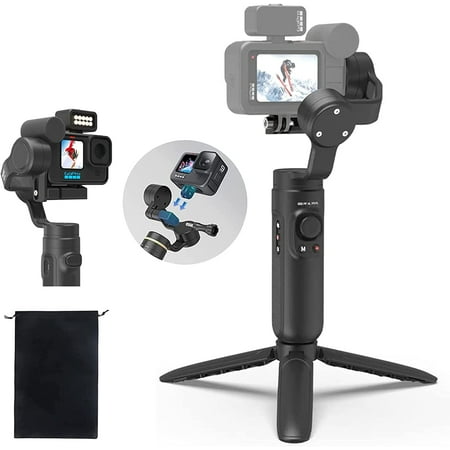 Image of Universal Gimbal Stabilizer for GoPro Hero 10/9/8/7/6/5 Osmo Action Insta360 Sport Camera 3-Axis Anti-Shake Wireless Control Handheld w/ Tripod Stand Original Screw Mounting Plate INKEE Falcon Plus
