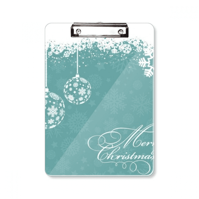 Christmas Snowflake Ball Festival Portapapeles Carpeta de escritura Placa de soporte A4