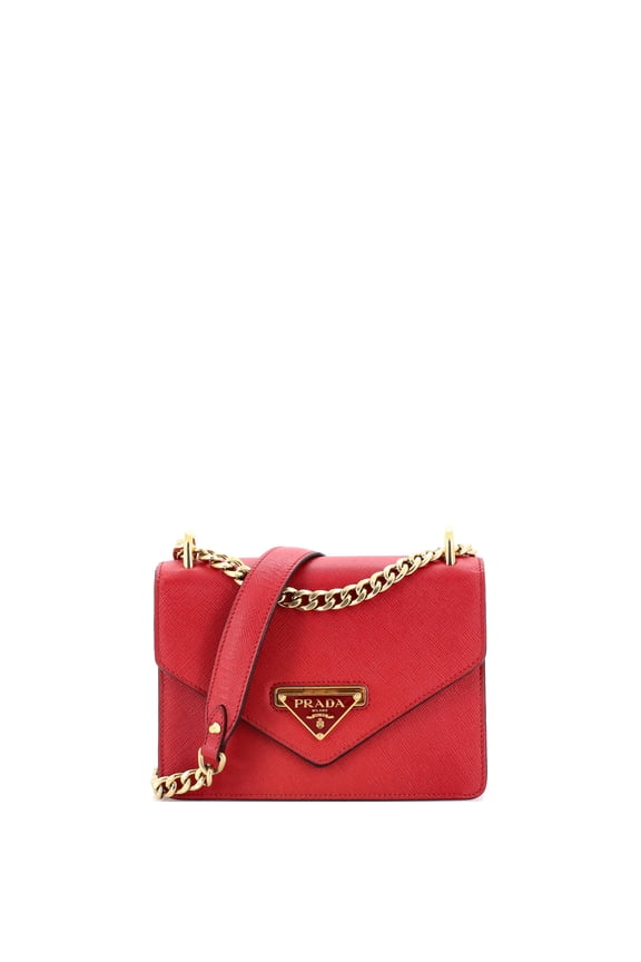 Pre-Owned Envelope Flap Chain Shoulder bag Saffiano Leather Small By Rebag