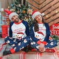 thumbnail image 2 of ELUTONG Adult Christmas Pajamas, One set of men's or Women's Long Sleeve Santa Claus and Christmas Snowman Sleepwear Navy Blue S-2XL, 2 of 7