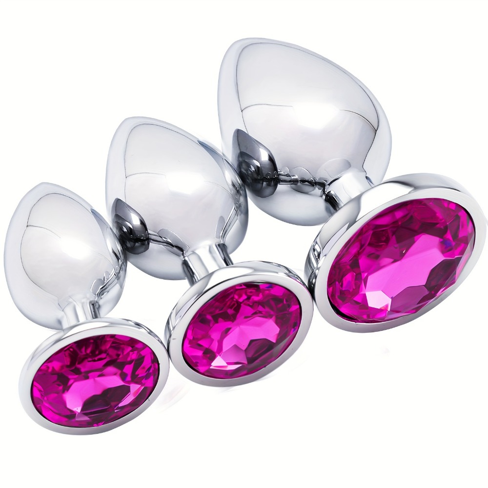 3PCS Butt Plug Set Adult Sex Toys,Stainless Steel Dimond Anal Plug Anal Toys