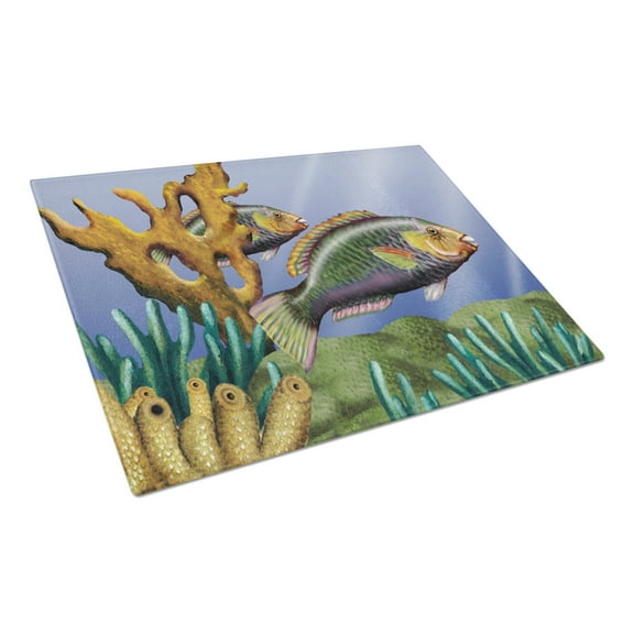 Caroline's Treasures Undersea Fantasy 11 Glass Cutting Board Large