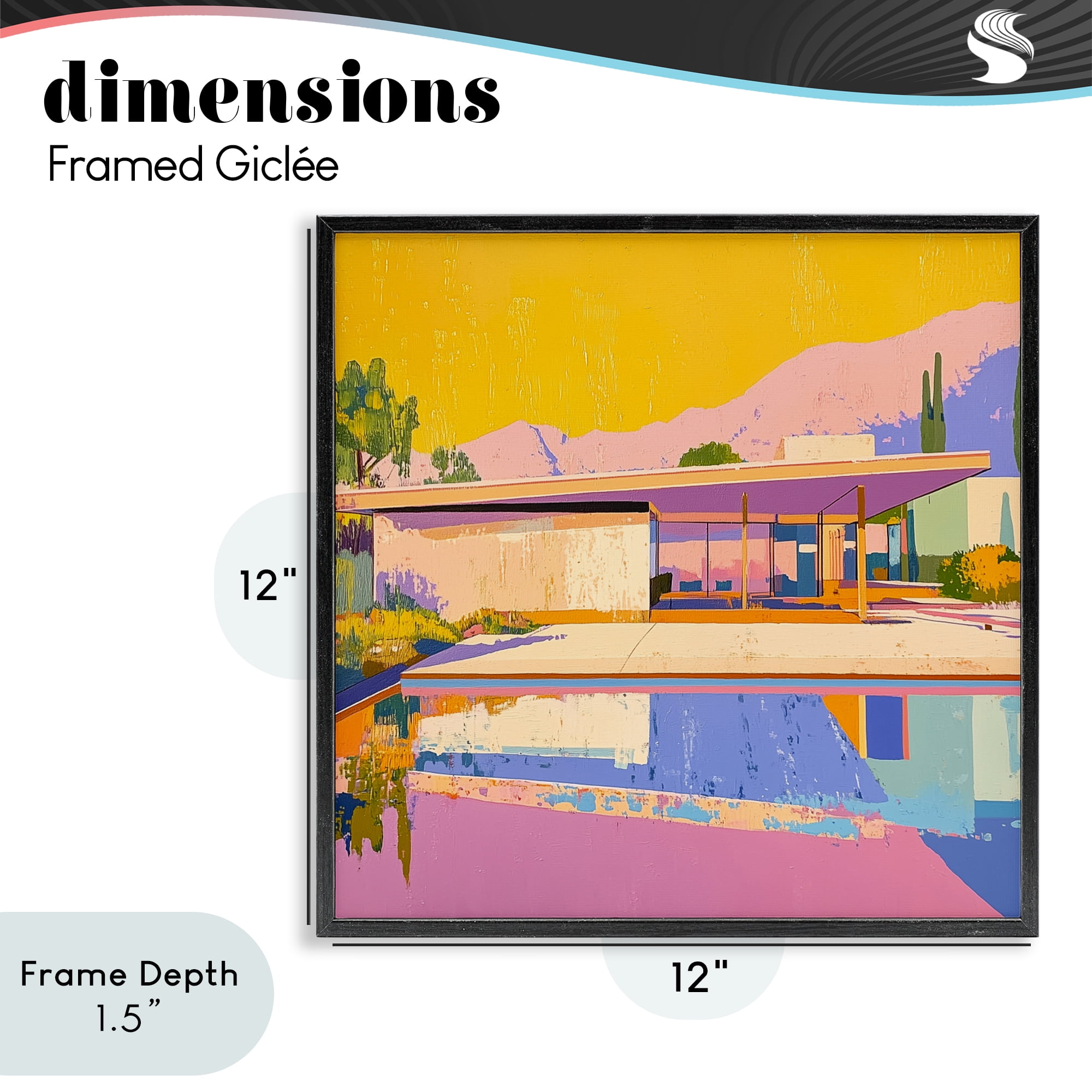 Stupell Industries Vivid Case Study House Black Framed Giclee Art, design by Walker Noble