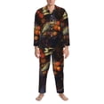 thumbnail image 3 of Fotbe Vintage Floral Skull Pijama de Hombre con Estampado de Manga Larga, Conjunto de 2 Piezas, Ropa de Dormir Suave y Cómoda con Bolsillos-Medium, 3 of 7