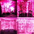 thumbnail image 4 of SUGARMOM  300 LED Pink Curtain String Lights Twinkle Fairy Lights for Bedroom with 8 Lighting Modes USB Christmas Lights for Party Home Bedroom Indoor Wall Room Decor (9.8*9.8ft Pink), 4 of 5