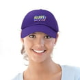 thumbnail image 5 of DALIX Colorful Happy Hat Mens Womens Embroidered Baseball Cap in Purple, 5 of 6