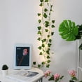thumbnail image 2 of 2pcs, artificial ivy, 2m leaf lamp garland, artificial plant with 20 LED lights and green leaves, 2 of 5