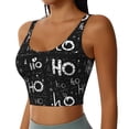 thumbnail image 2 of Goofa Ho-Ho-Ho 2 Printed Sports Bras for Women, High Impact Running Bra Workout Crop Tank Tops Longline Sports Bra Push up-Medium, 2 of 9