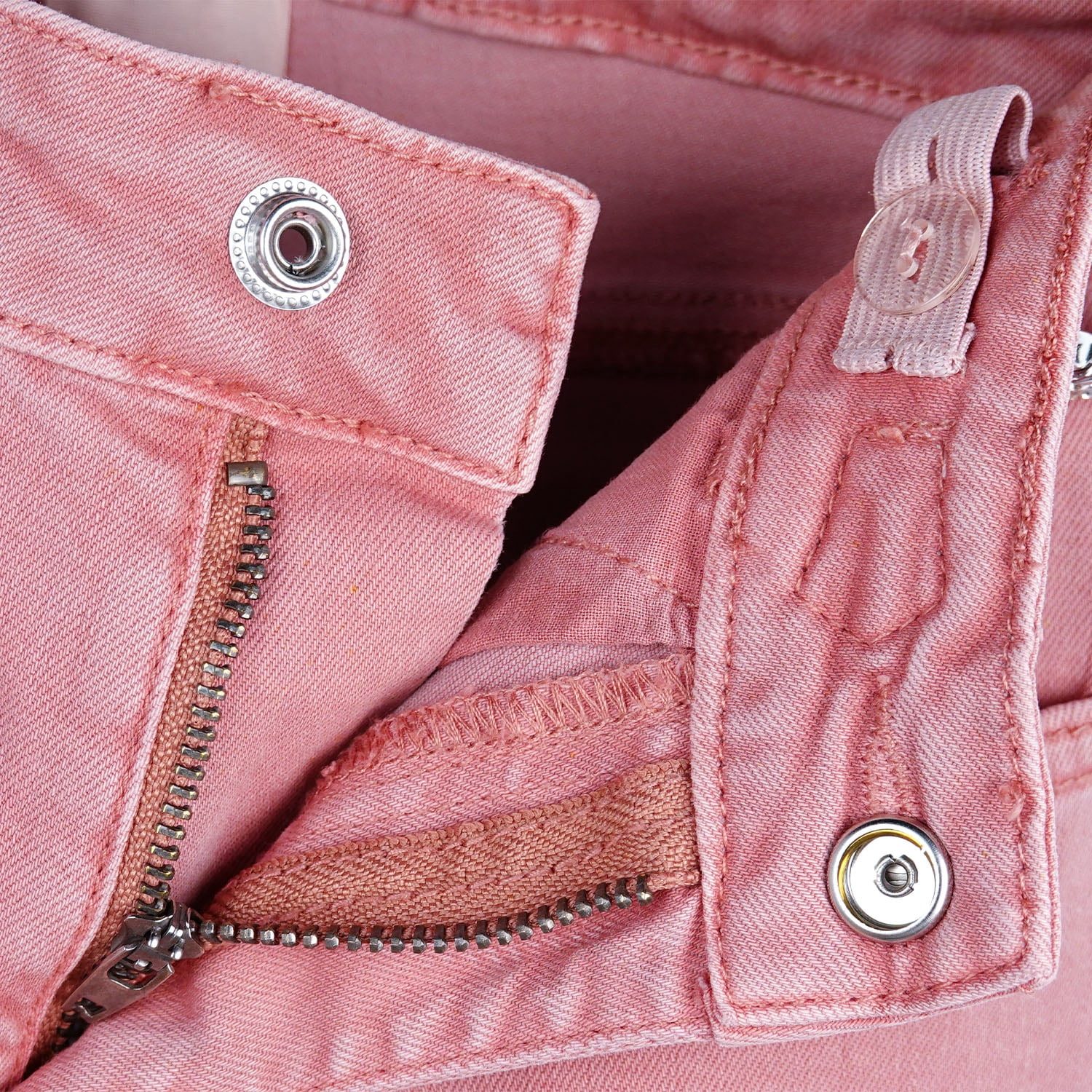 Pantalones De Carga De Mezclilla Lavada Con Cintura Elástica Para Niñas