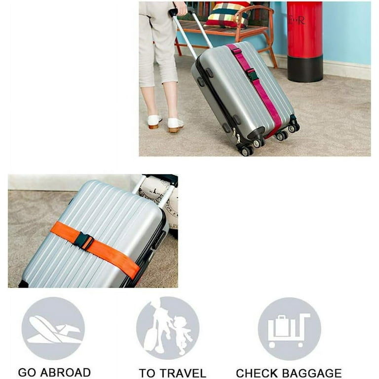 sixwipe 2 Pack Luggage Bungee Strap, Luggage Straps for Suitcases,  Adjustable High Elastic Luggage Belt, Travel Belts for Luggage, TSA  Approved for Connecting Your Luggage 