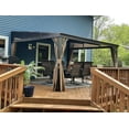 thumbnail image 2 of Domi 12x14FT Lean to Gazebo, Hardtop Wall Mounted Gazebo with Sloping Galvanized Steel Roof, Wall Pergola with Aluminum Frame, Curtains and Netting, for Patio, Deck, Garden, Backyard, 2 of 10