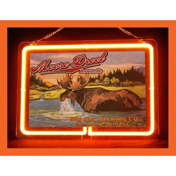 Queen Sense 14" Custom Moose Drool Brown Ale Neon Sign Acrylic Man Cave Beer Pub Bar Artwork Handmade Wall Decor Gift Neon Light 114MDBABA2