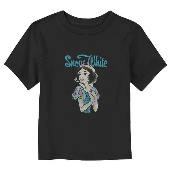 Toddler's Snow White and the Seven Dwarfs Watercolor Portrait  Graphic Tee Black 3T