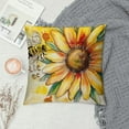 thumbnail image 2 of Awypu  Sunflower Bee Welcome Summer Throw Pillow Cover,Yellow Cushion Case Decoration for Sofa Couch, 2 of 5