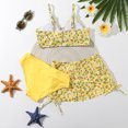 thumbnail image 4 of Girl's 3 Piece Kid Swimsuits Printed Bikini Bathing Suit Swimwear with Cover Up Beach Skirt, Padded, 4 of 8