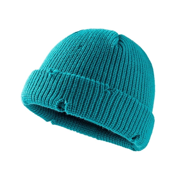 FLORNIX Mens Hats,Hip Hop Street Dance Sweater Beanie,Frayed Hem Beanies Hats Men,Blue