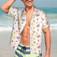 thumbnail image 4 of Uemuo Tropical Fruit Printed Regular Fit Short Sleeve Casual Hawaiian Shirt for Men,Aloha shirt,Tropical shirt,Floral print shirt,Vacation Beach shirt-Medium, 4 of 9
