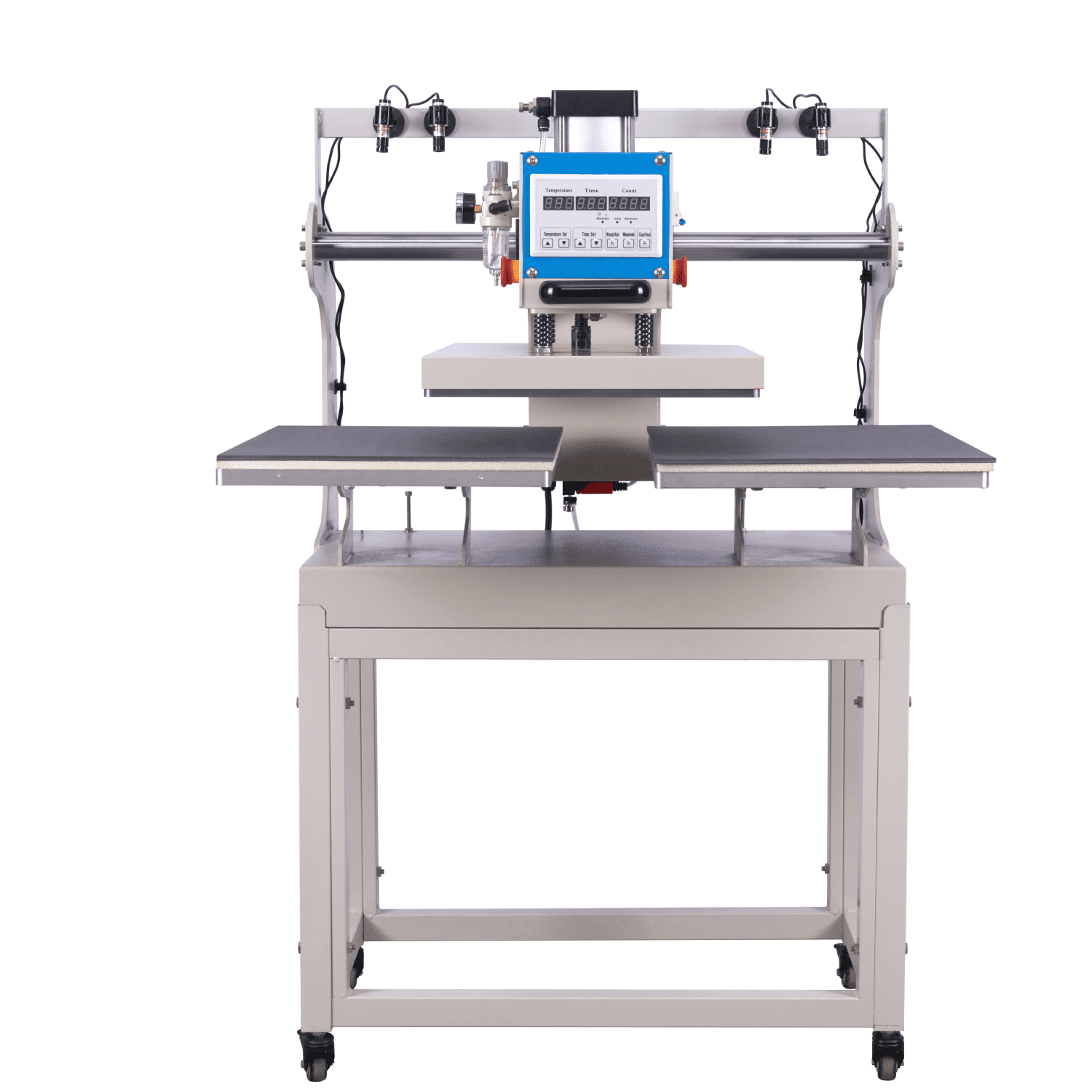 16"x24" Pneumatic Dual Platen Heat Press Machine with Infrared Positioning, Digital Control, 110V/60Hz - Ideal for T-Shirts, Ceramics, Metal Pendants & More