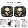 thumbnail image 6 of Daiia Gothic Winged Skull 2PCS Car Windshield Sun Shade, Foldable Sun Shield for Car Front Window, Auto Sun Blocker Visor Protector Universal for Truck SUV Pickup-Medium, 6 of 7