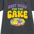 thumbnail image 2 of Instant Message - Mardi Gras Here For The Cake - Toddler & Youth Girls Fleece Dress, 2 of 5