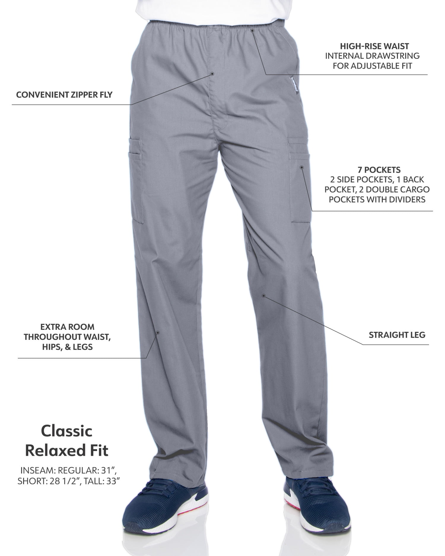 Cargo Scrub Pants for Tall Men