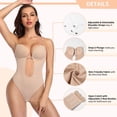 thumbnail image 7 of Women's Backless Body Shapewear Seamless Deep U Plunge Bodysuit Strap Bra V-Neck Bridal Low-Back Thong Shaper for Wedding Party, 7 of 7