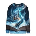 thumbnail image 4 of Vintage Sweaters for Women Long Sleeve Crewneck Button Down Cardigan Outerwear Blue L, 4 of 5