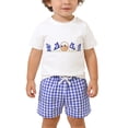 thumbnail image 2 of MAIHAN Toddler Baby Boy Easter Outfit Bunny Embroidered Short Sleeve Top and Plaid Shorts Outfit,Holiday Party Wear Summer Casual Clothing(White,18_24 Months), 2 of 8