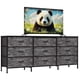thumbnail image 1 of Yeshouse Mueble para TV de 63" con 9 cajones de tela y tablero de madera, consola multimedia con marco de metal, organizador de almacenamiento para dormitorio o sala de estar, 27" de profundidad, 1 of 9