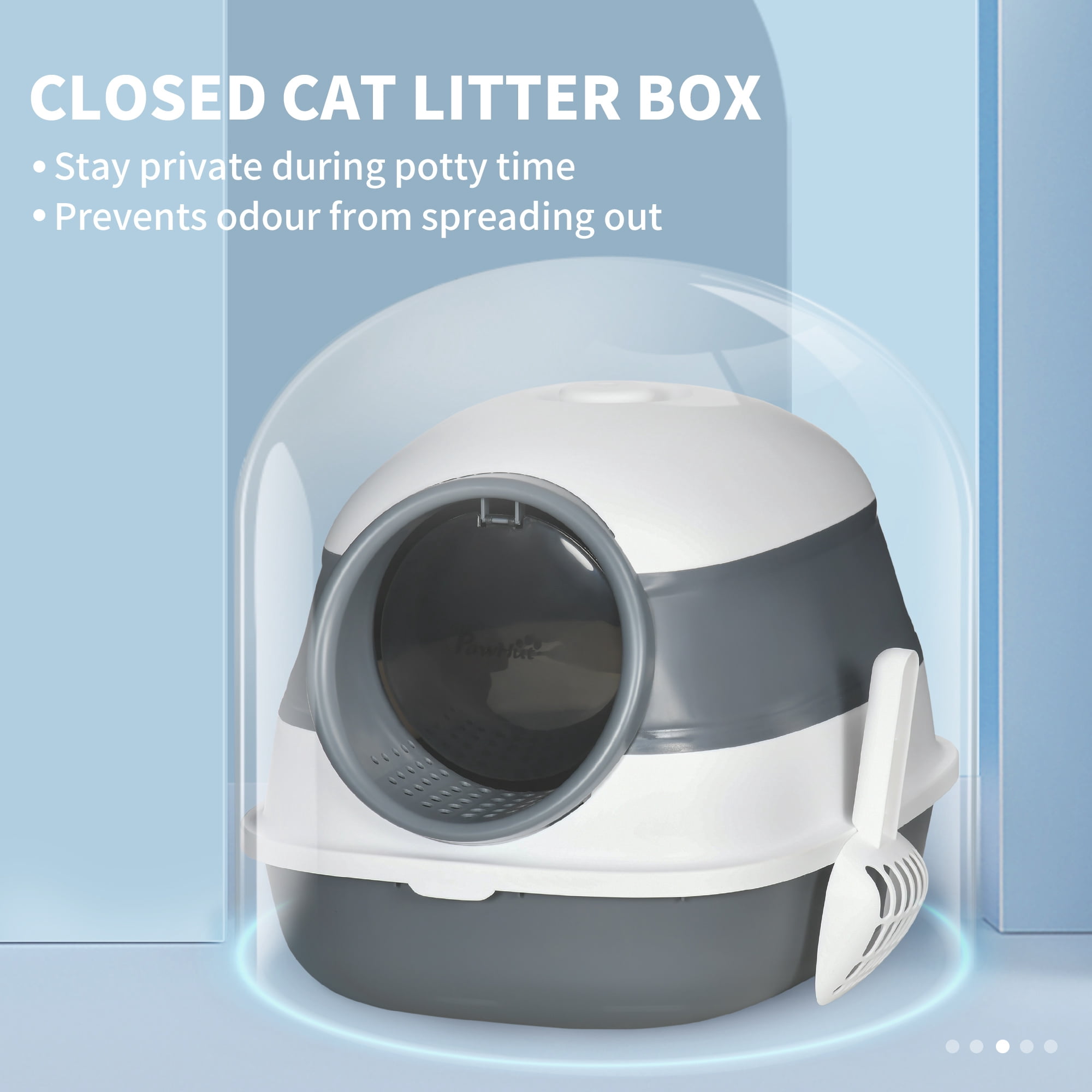 Litter Box - 20.5 by 16.25 inches Enclosed Cat Litter Box with Scoop