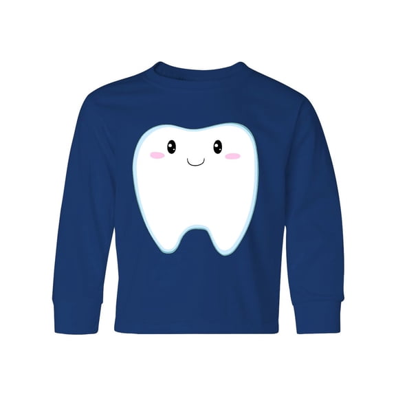 Inktastic Cute Tooth Long Sleeve Youth T-Shirt