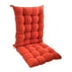 thumbnail image 5 of Cojín para silla de comedor, cojín para silla, respaldo alto de poliéster con lazos, cojín para asiento, cojín para mecedora para comedor interior Naranja, 5 of 8