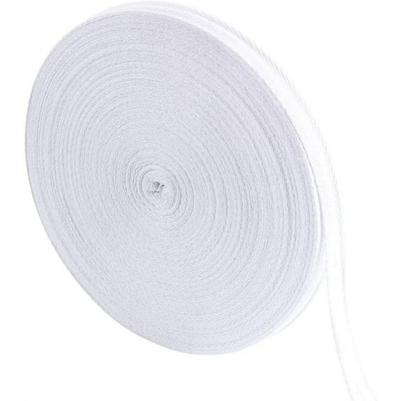 50 Yards 5/8 Inch Cotton Twill Ribbon Herringbone Pattern Twill Tape Soft Webbing Tape for Home Decor Wrapping Gifts Sewing DIY Crafts 1Roll