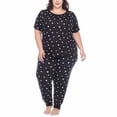 thumbnail image 2 of Honeydew Ladies' 3-piece Pajama Jogger Set(Black Hearts, X-Small), 2 of 2
