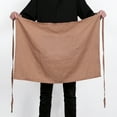 thumbnail image 4 of 100% Linen Bistro Apron with Pockets 25x35 inch - Unisex Half Apron - Macchiato, 4 of 7