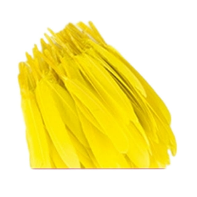 Maytalsory 100x DIY Boho Style Wild And Colorfast Feathers For Crafts Tear-resistant Yellow 1Set