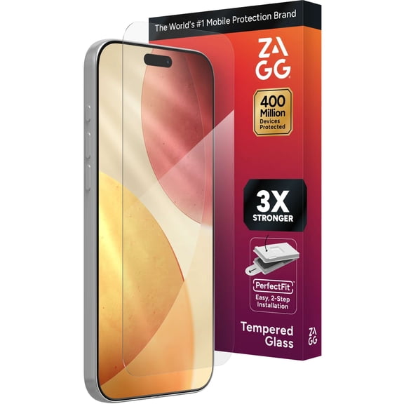 ZAGG InvisibleShield – Apple iPhone 17 Pro Max Glass Shield Clear Screen Protector, PerfectFit™ Installation, 3x Stronger Glass, Impact & Scratch Protection