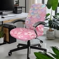 thumbnail image 2 of HELLHERO Cherry Blossom Print Office Chair Slipcover, Decorative Gaming Chairs Cover, Anti-slip Desk Seat Cover with Elastic Band Pink, 2 of 7