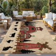 thumbnail image 2 of Brown Farmhouse Outdoor Rug for Patio/Deck/Porch, Non-Slip Large Area Rug 5 x 8 Ft, Vintage Country Animals Cabin Forest Indoor Outdoor Rugs Washable Area Rugs, Reversible Camping Rug Carpet Runner, 2 of 8