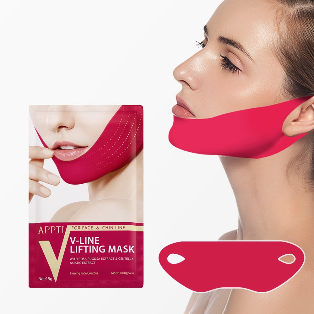 Professional APPTI Red V-Line Lifting Facial Mask, 10-Piece Set for Enhanced Jawline Contouring, Skin Firming & Elasticity