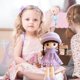 thumbnail image 4 of Muñeco de trapo esponjoso para niñas, juguete de peluche, muñecas de trapo para niñas con falda y sombrero, muñeca suave y bonita de princesa de peluche, 4 of 5