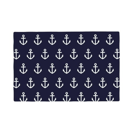 

Placemats Set of 4 / 6 white anchors dark blue print Placemats for Dining Table Indoor/Outdoors Heat Resistant Washable Placemats 18 x 12