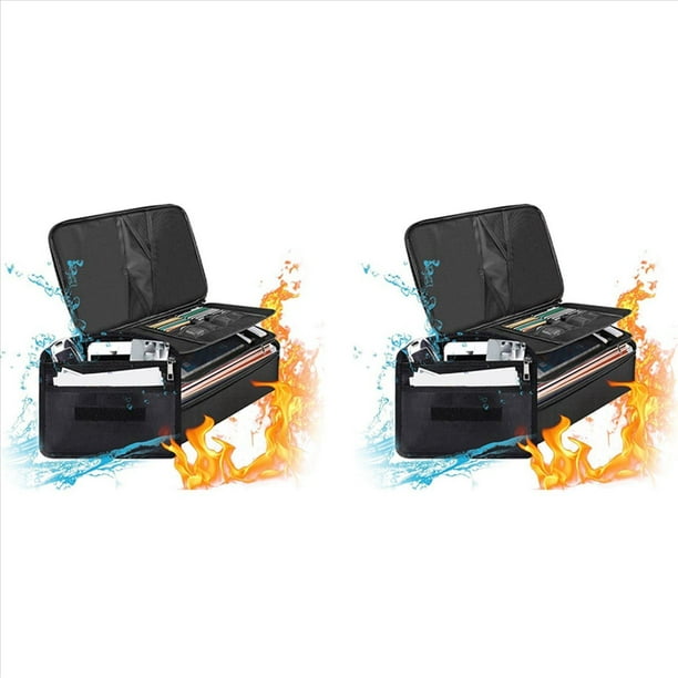 2X Bolsas Organizadoras de Archivos IgníFugas, Caja de Documentos IgníFuga e Impermeable con Bolsa de Dinero, Bolsa Segura IgníFuga con Cerradura